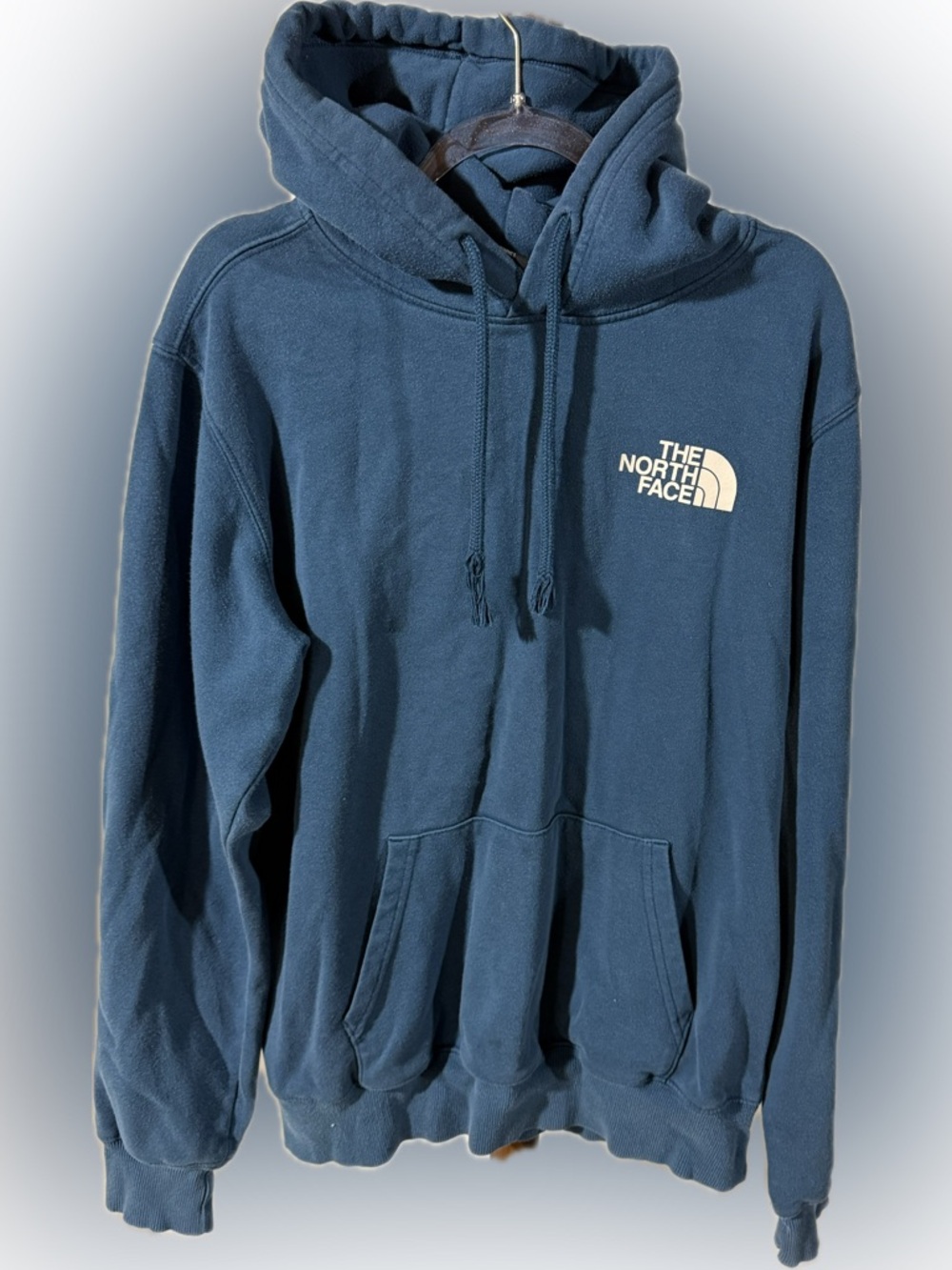 NORTH FACE DENIM BLUE HOODIE SMALL